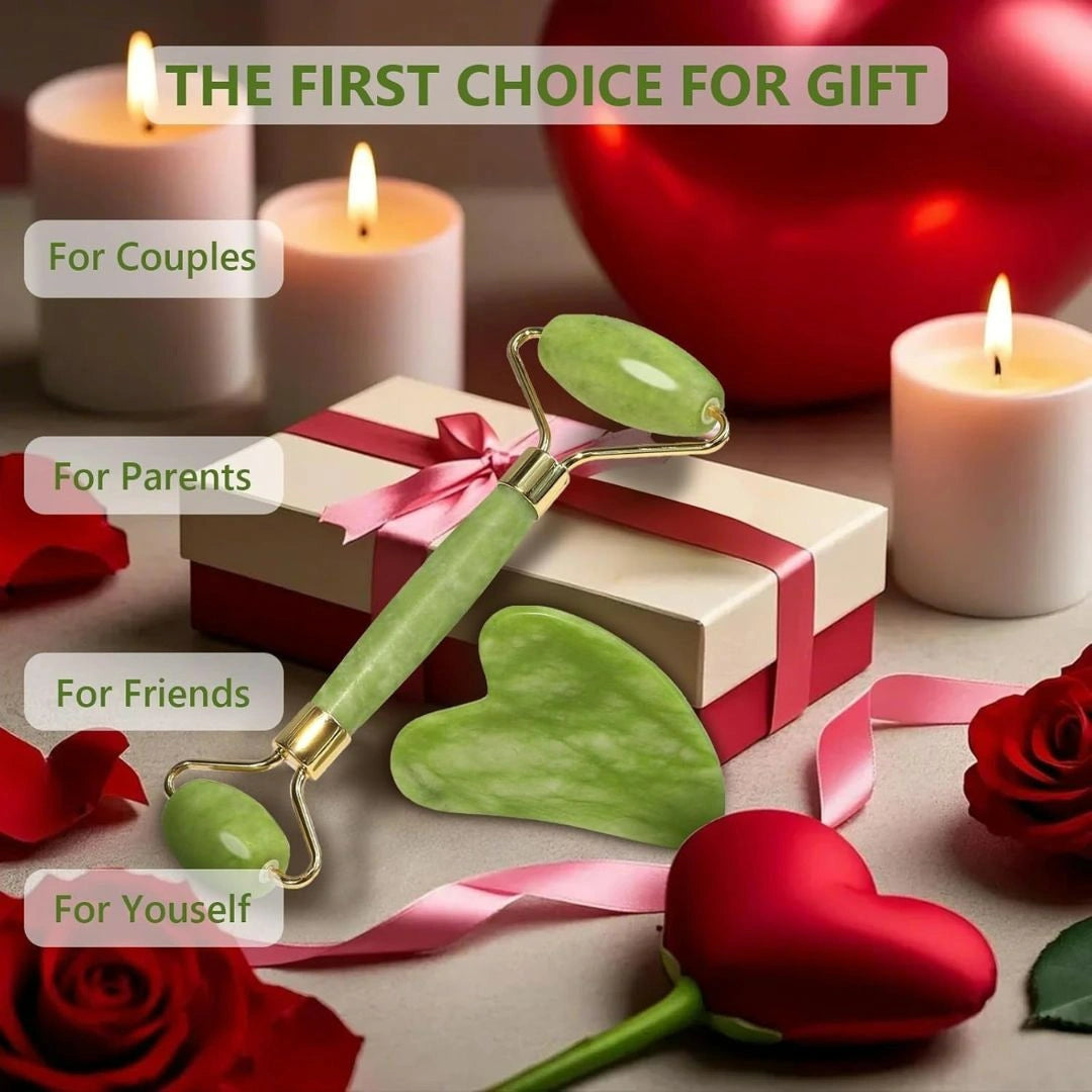 Facial Massager Jade Roller & Gua Sha Tool