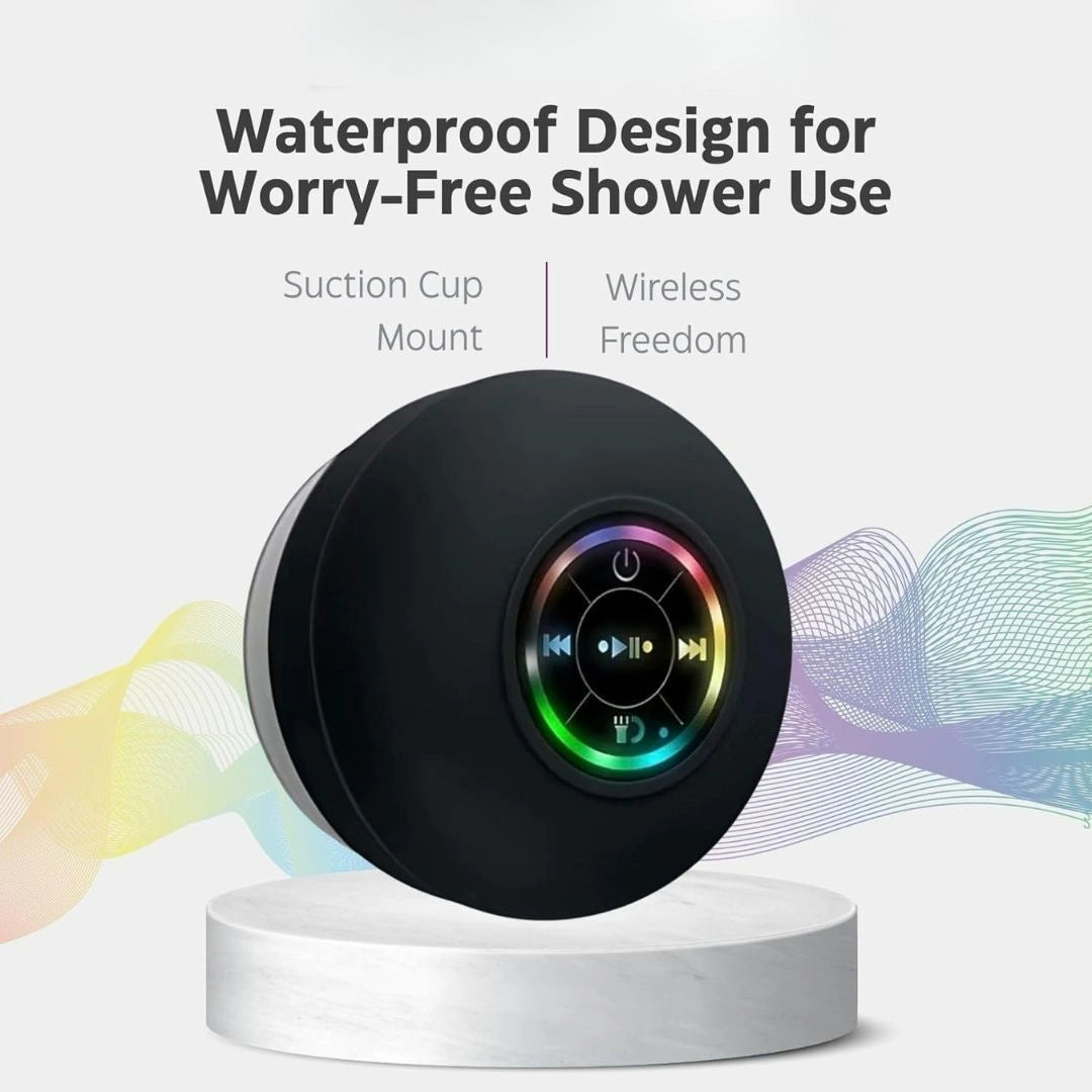 Mini Bluetooth Shower Speaker with RGB Lights