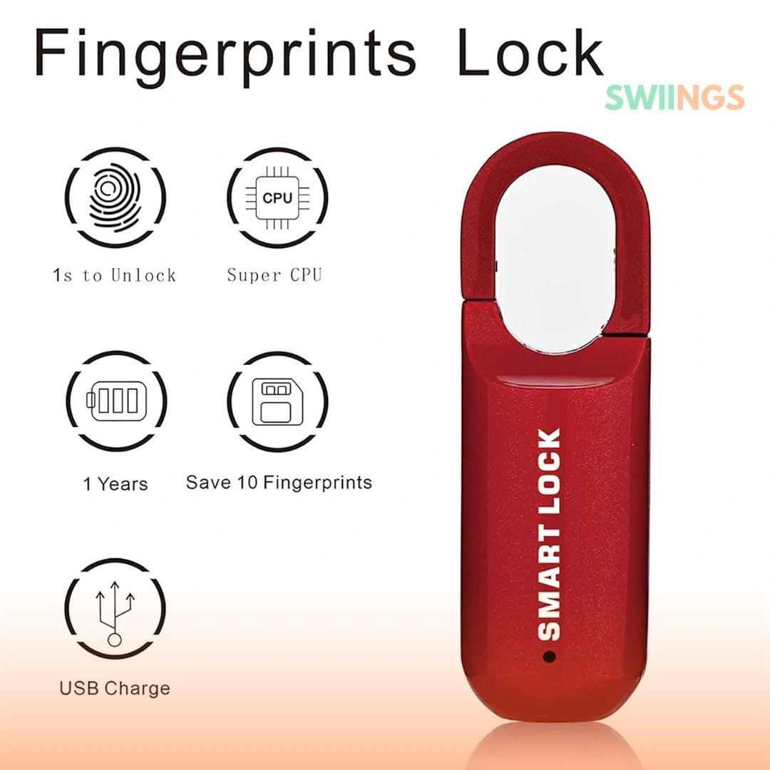 Mini Smart Fingerprint Lock Biometric USB Rechargeable