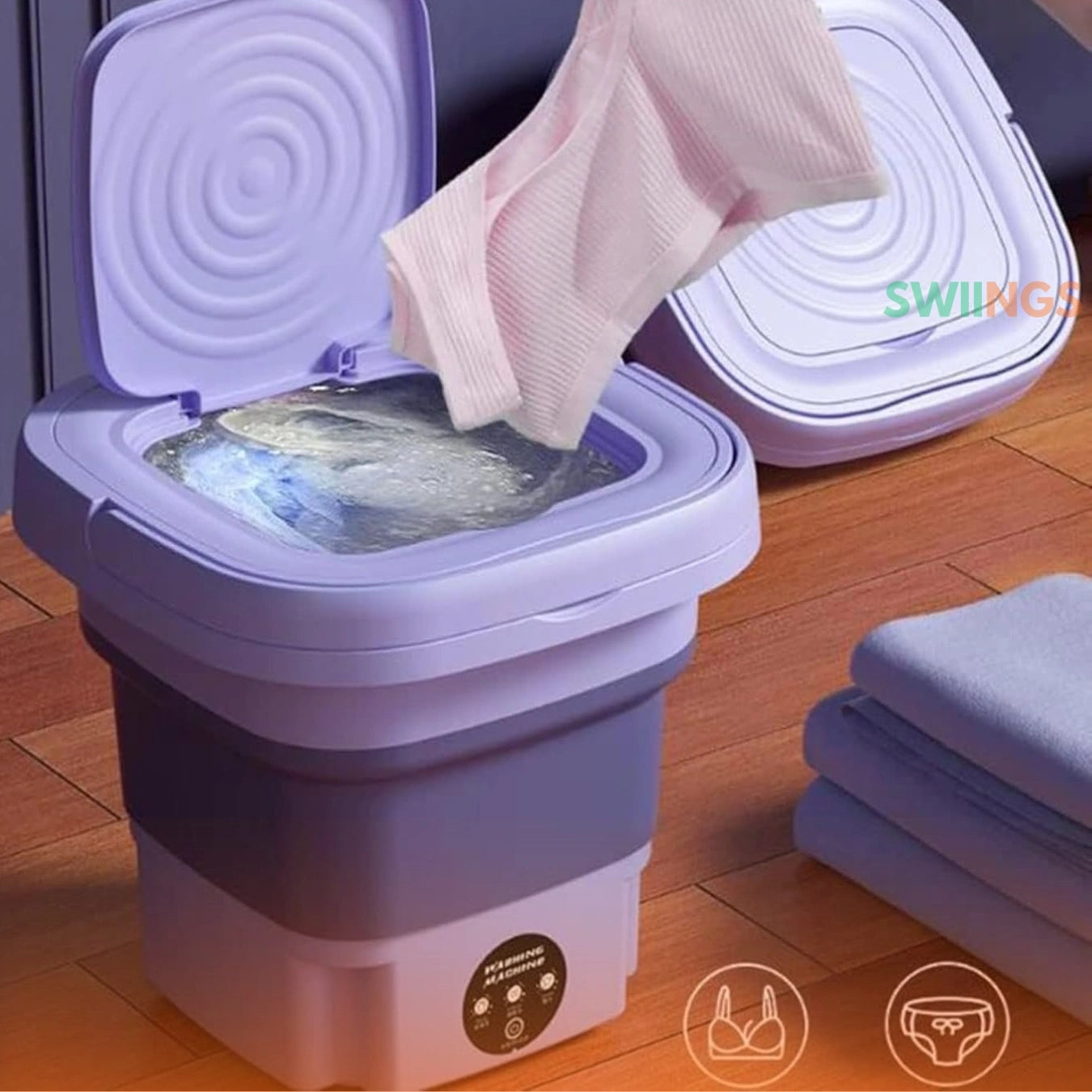 Folding Mini Washing Machine With Deep Dryer Cleaning