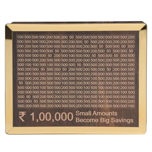 Wooden Money Saving Box with Counting Target