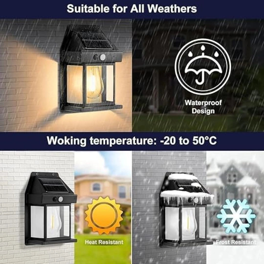 Solar Powered Motion Sensor Wall Lamp