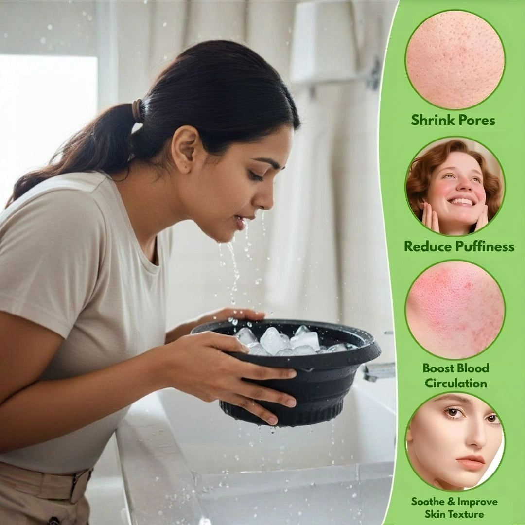 Collapsible Silicone Facial Ice Bath Bowl