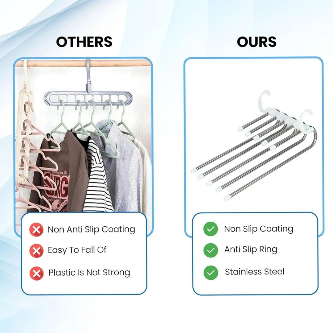 5 in 1 Stainless Steel Foldable Hangers