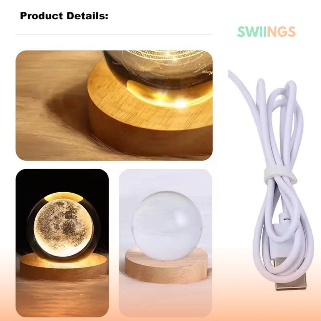 3D Crystal Moon Ball Lamp