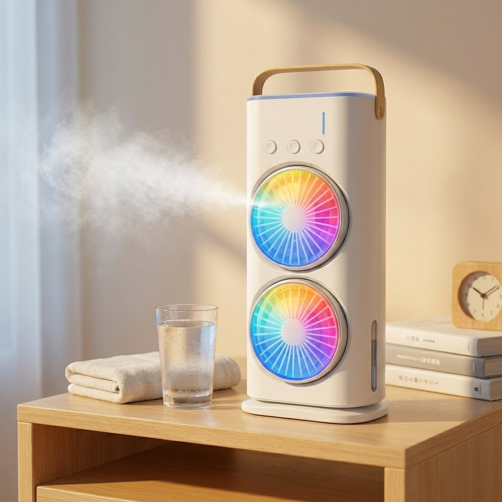 Portable Mini Double Sided Air Cooler And Mist