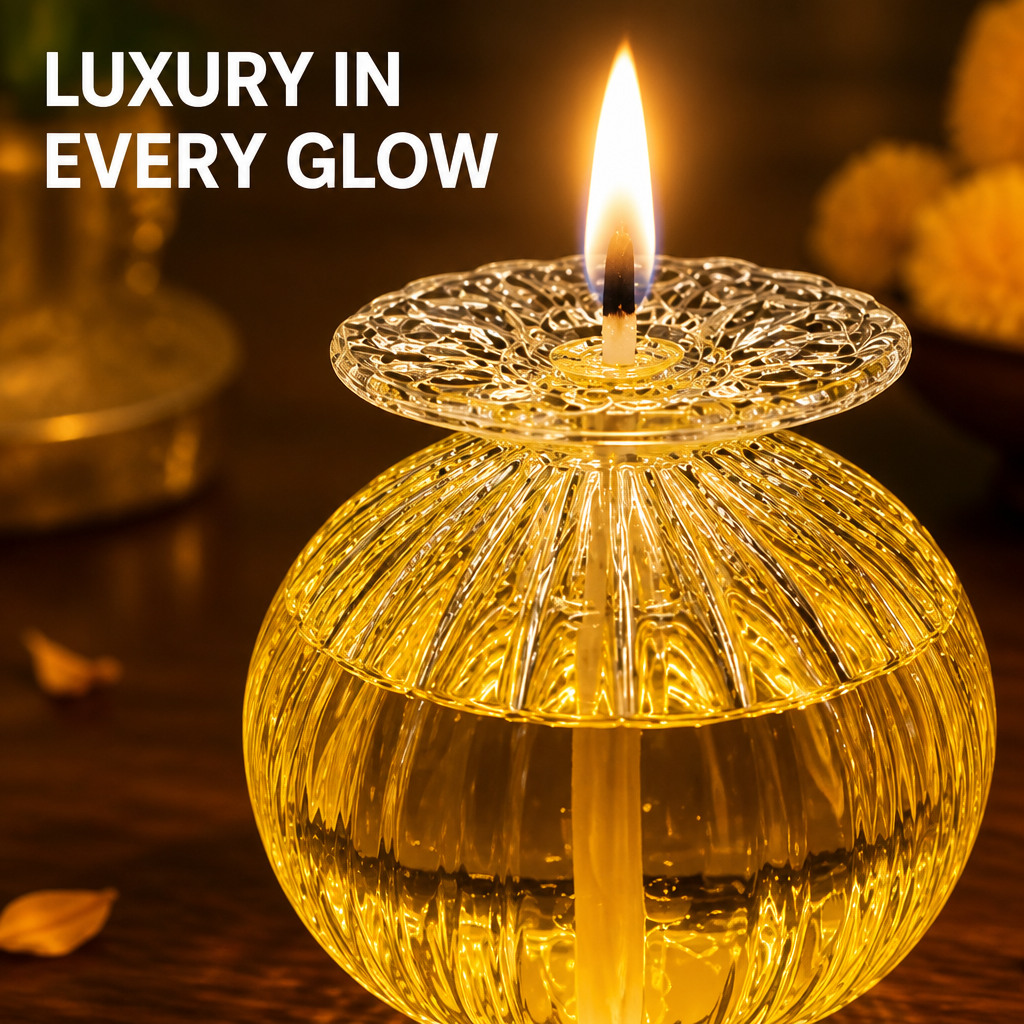 Festive Glass Oil Lamp