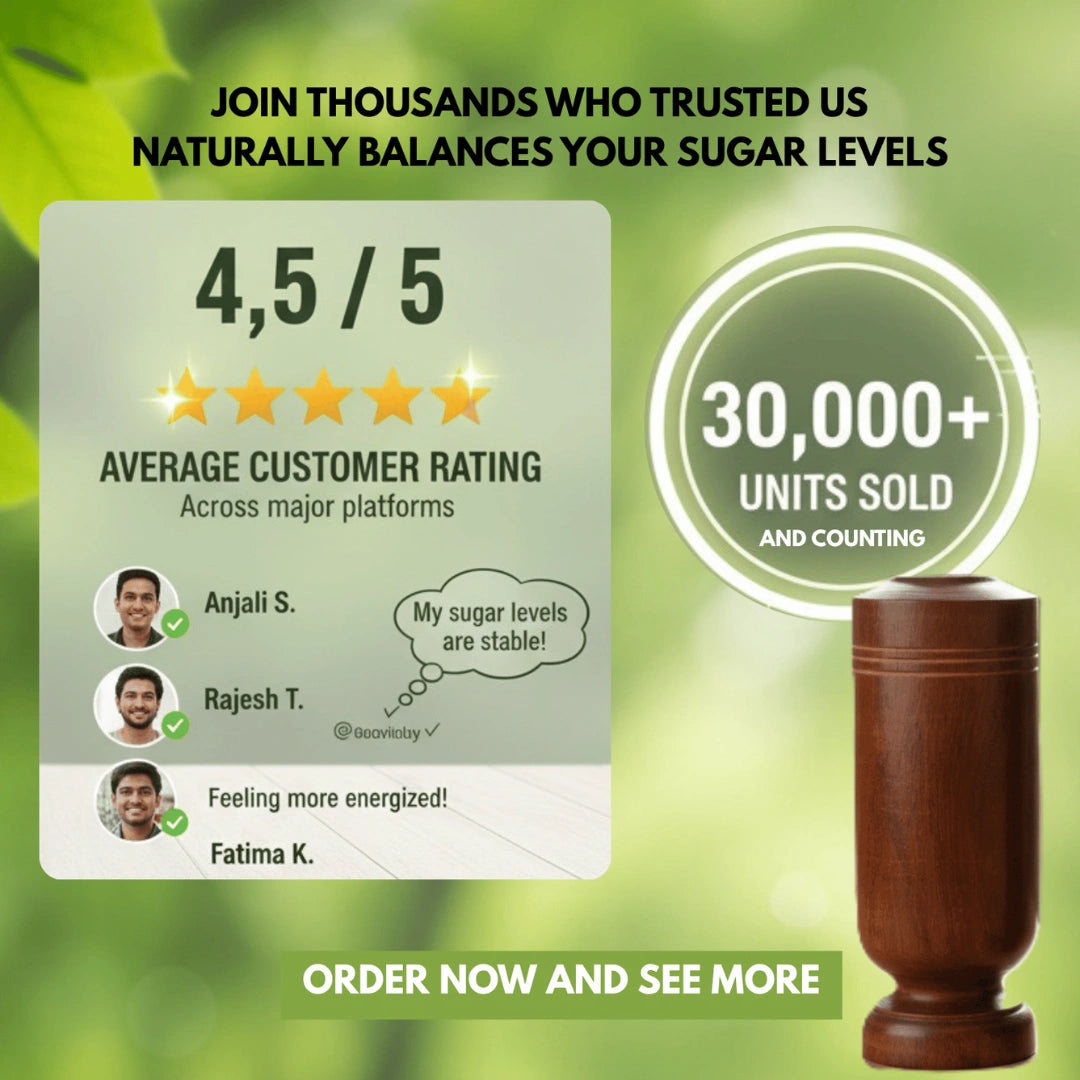 Diabetes Control Wooden Water Glass.