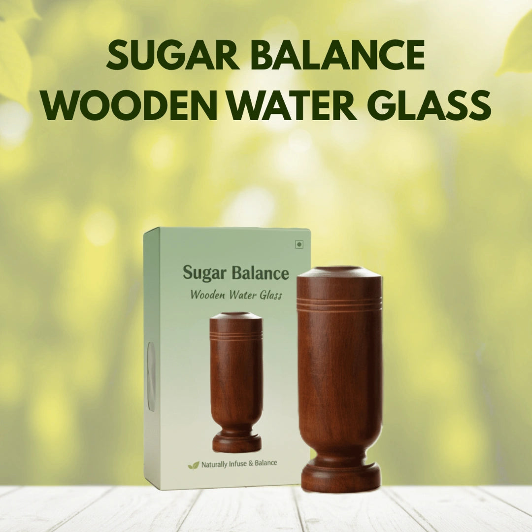 Diabetes Control Wooden Water Glass.