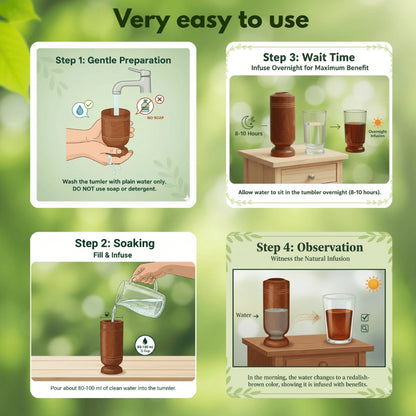 Diabetes Control Wooden Water Glass.