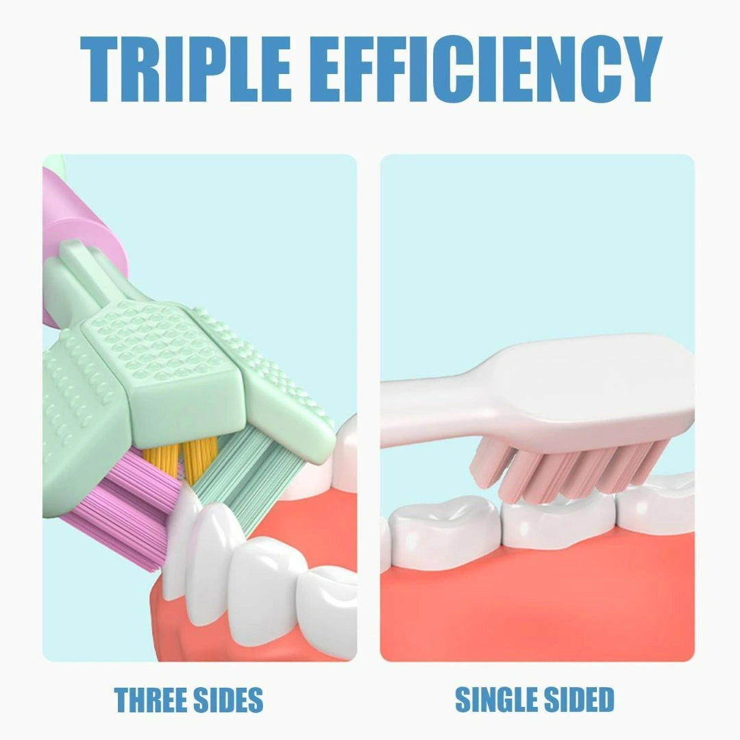 Athelas 3 Sided Kids Manual Toothbrush