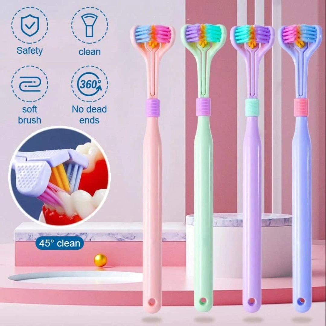 Athelas 3 Sided Kids Manual Toothbrush