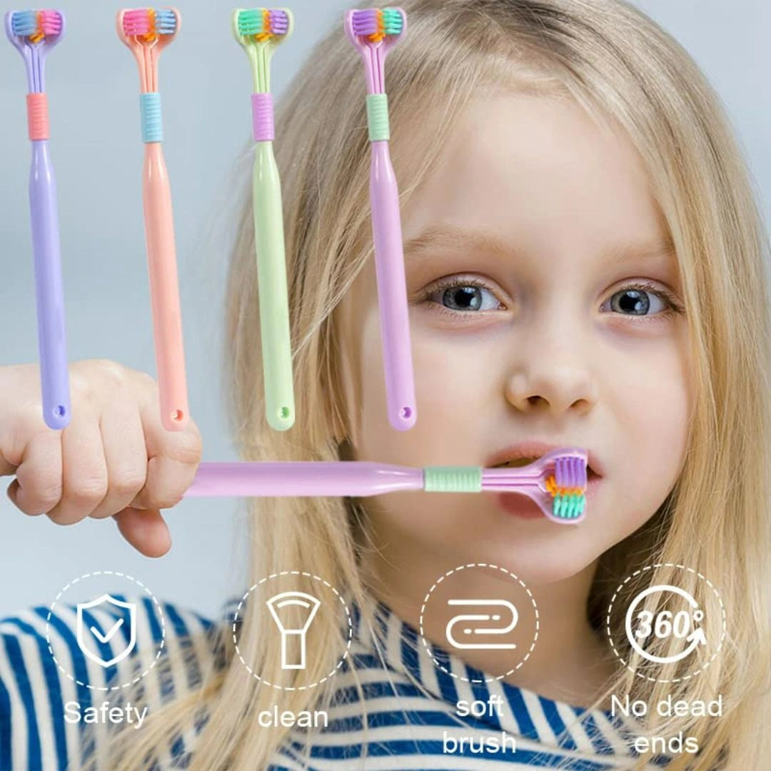 Athelas 3 Sided Kids Manual Toothbrush