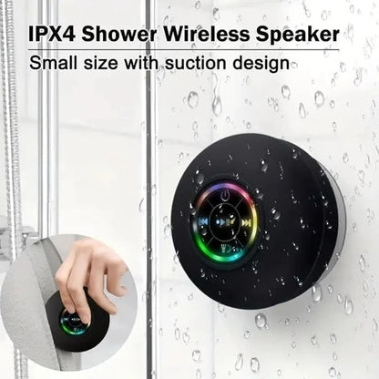 Mini Bluetooth Shower Speaker with RGB Lights