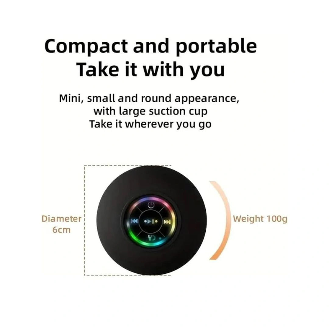 Mini Bluetooth Shower Speaker with RGB Lights