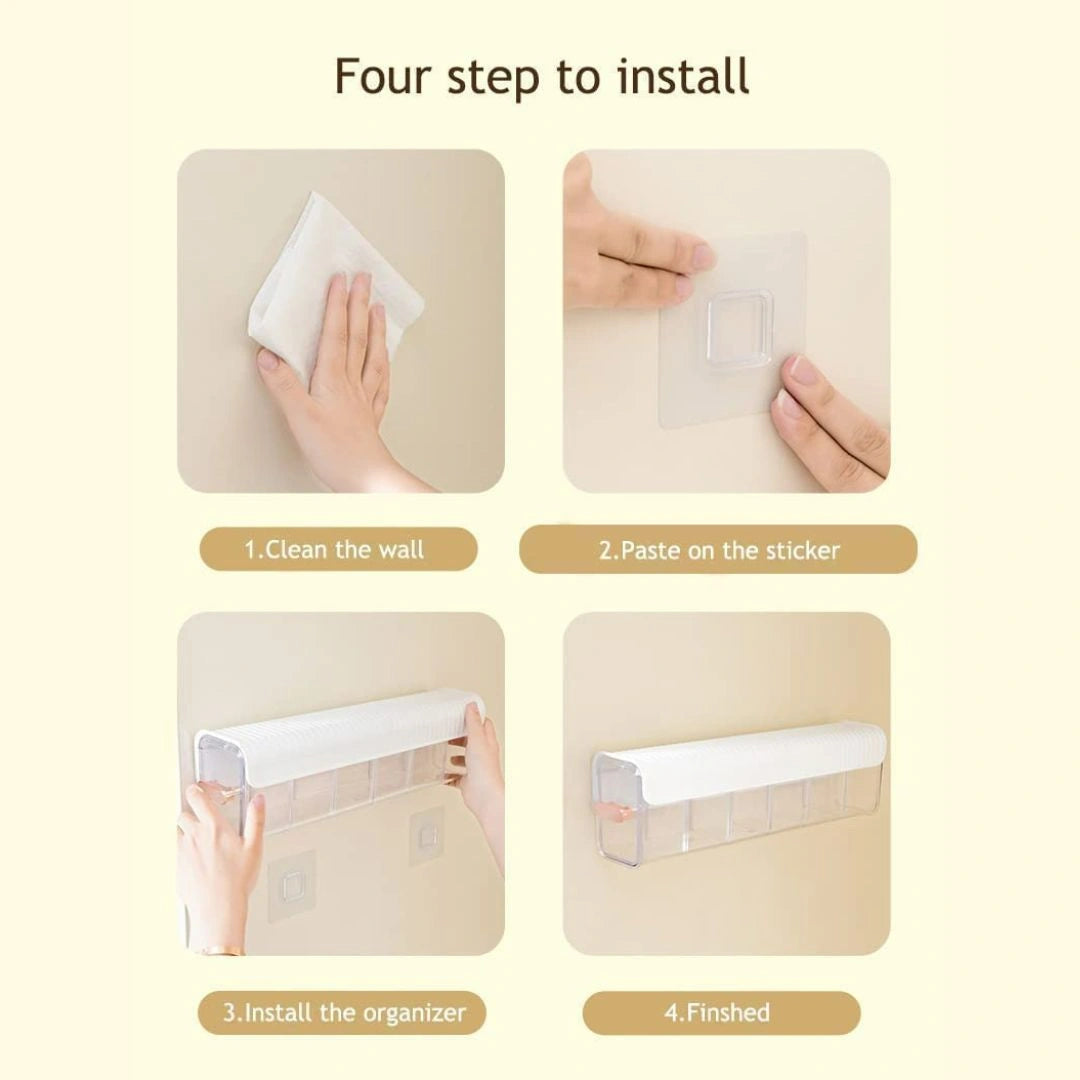 Wall Mounted Underwear & Socks Organizer 6 Cell