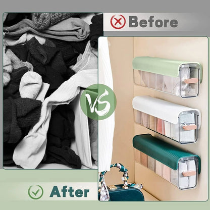 Wall Mounted Underwear & Socks Organizer 6 Cell