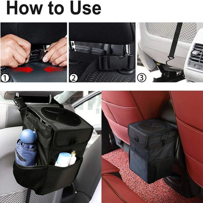 Waterproof Car Trash Can with Lid