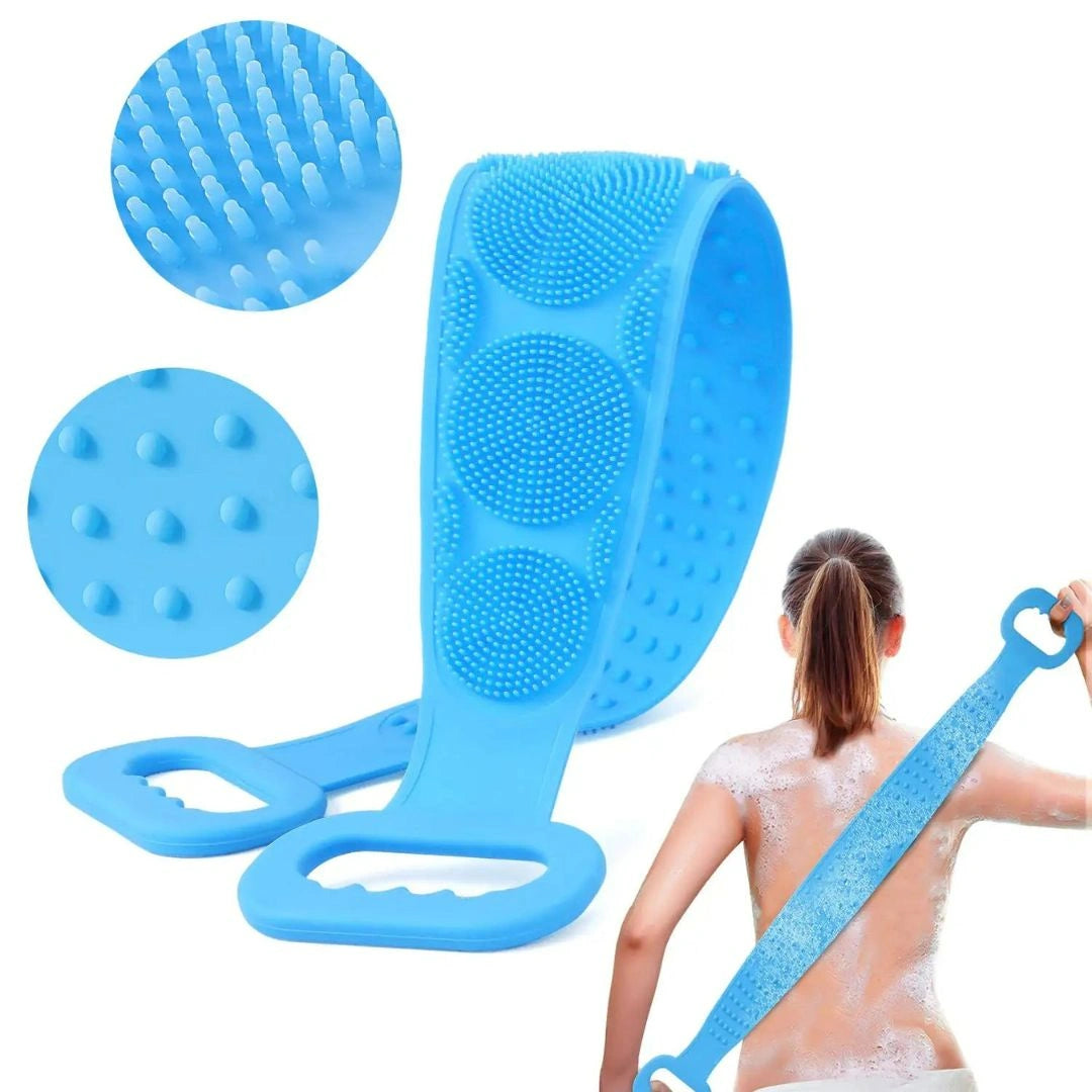 Silicone bath brush bristle texture close-up