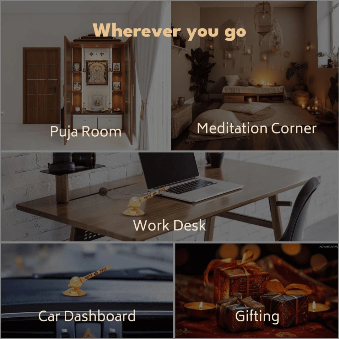 Bajrang Bali Small Gada with Stand