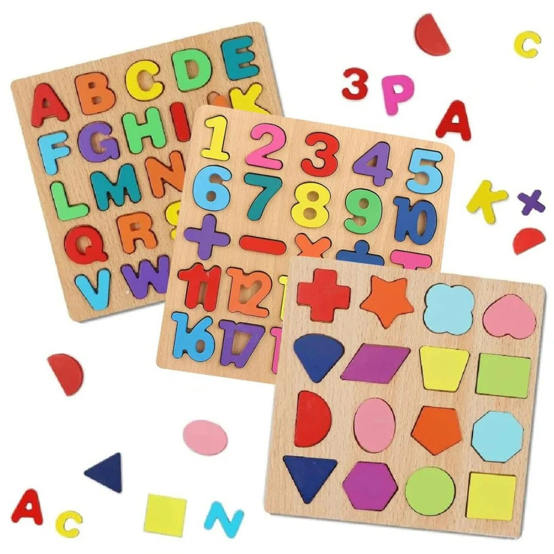 Wooden Learning Educational ABC & 123 Board for Kids