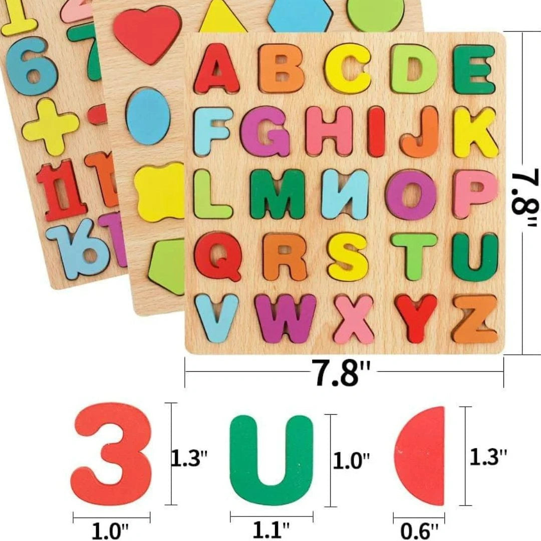 Wooden Learning Educational ABC & 123 Board for Kids