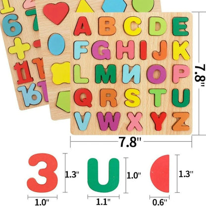 Wooden Learning Educational ABC & 123 Board for Kids