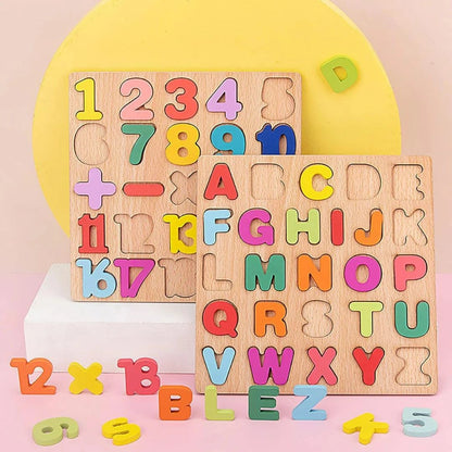 Wooden Learning Educational ABC & 123 Board for Kids