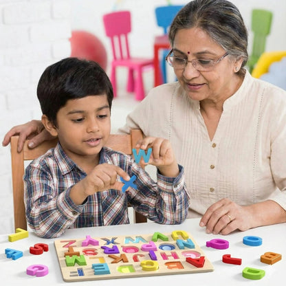 Wooden Learning Educational ABC & 123 Board for Kids