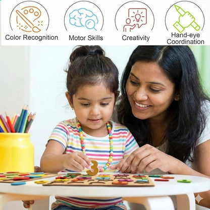 Wooden Learning Educational ABC & 123 Board for Kids