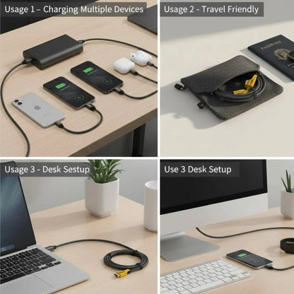 4 in 1 Fast Charging Cable | Multi-Port USB-C to Type-C & Lightning
