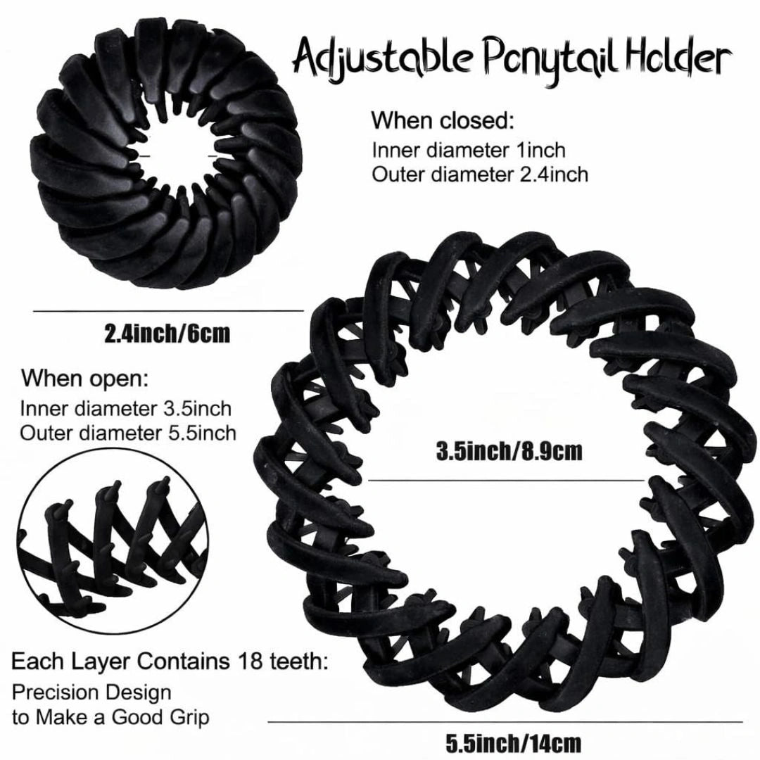 Bun Holder Round Claw Band (Pack Of 3)