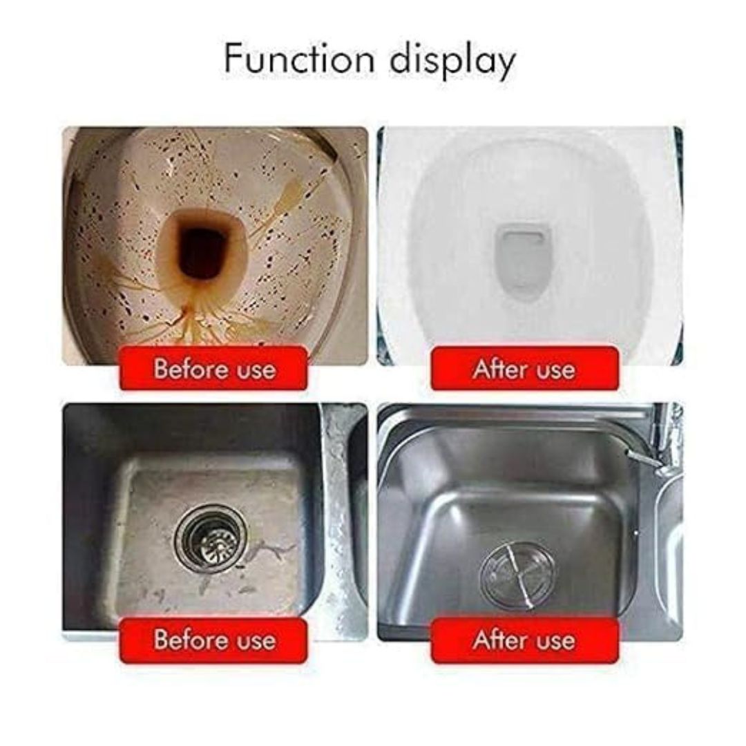 Sink and drain blockage cleaner powder