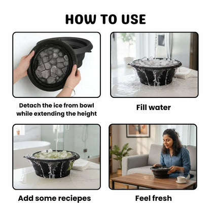 Collapsible Silicone Facial Ice Bath Bowl