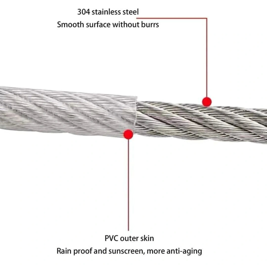 Stainless Steel Multipurpose Rope with Hook (5 Meter)