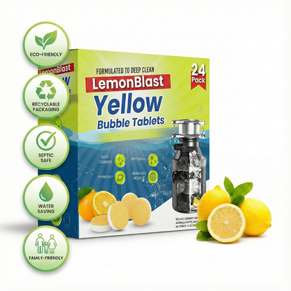 LemonBlast Yellow Bubble Tablet Cleaner(24 Pcs)