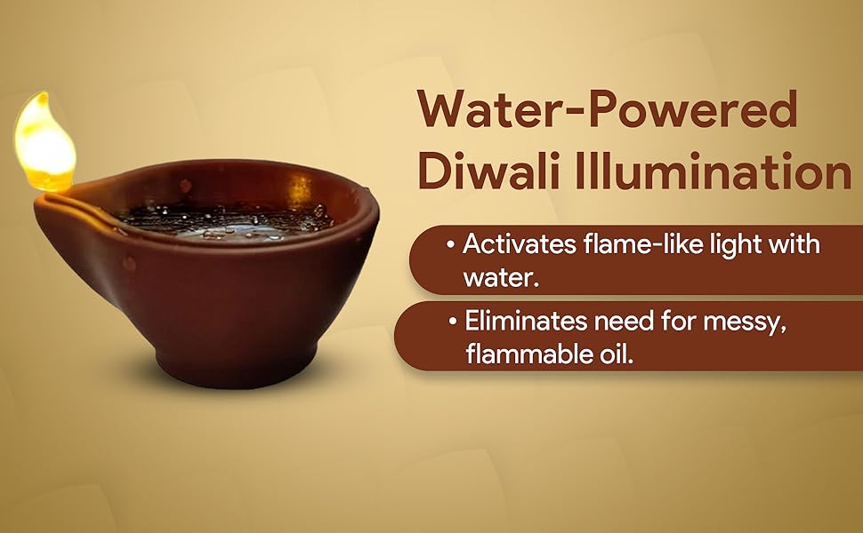 LED Light Water Digital Diyas