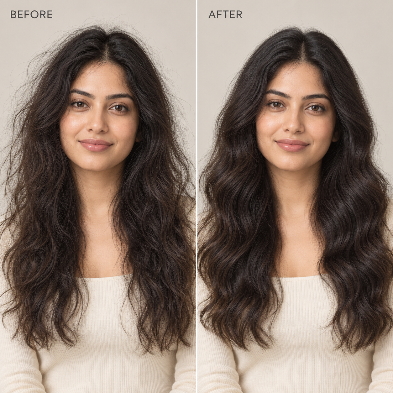 Before and after — softly tamed waves