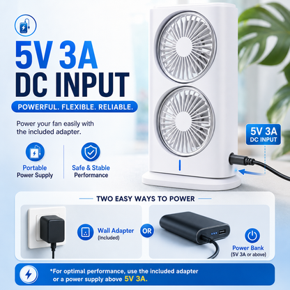 Bundle Of Portable Double Fan Cooler And Ice Bowl