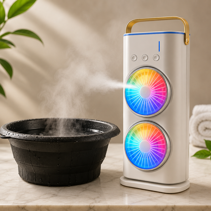 Bundle Of Portable Double Fan Cooler And Ice Bowl