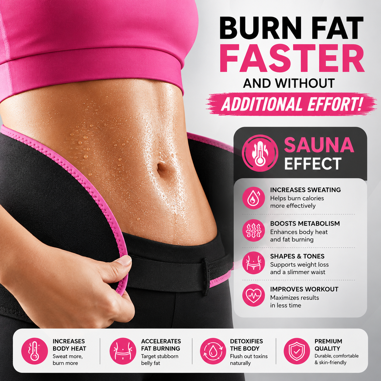 Bundle Of Sweat Belt And Tummy Trimmer