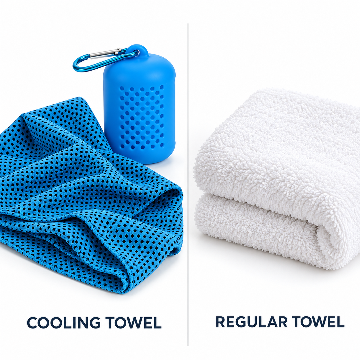Cooling towel versus a regular towel