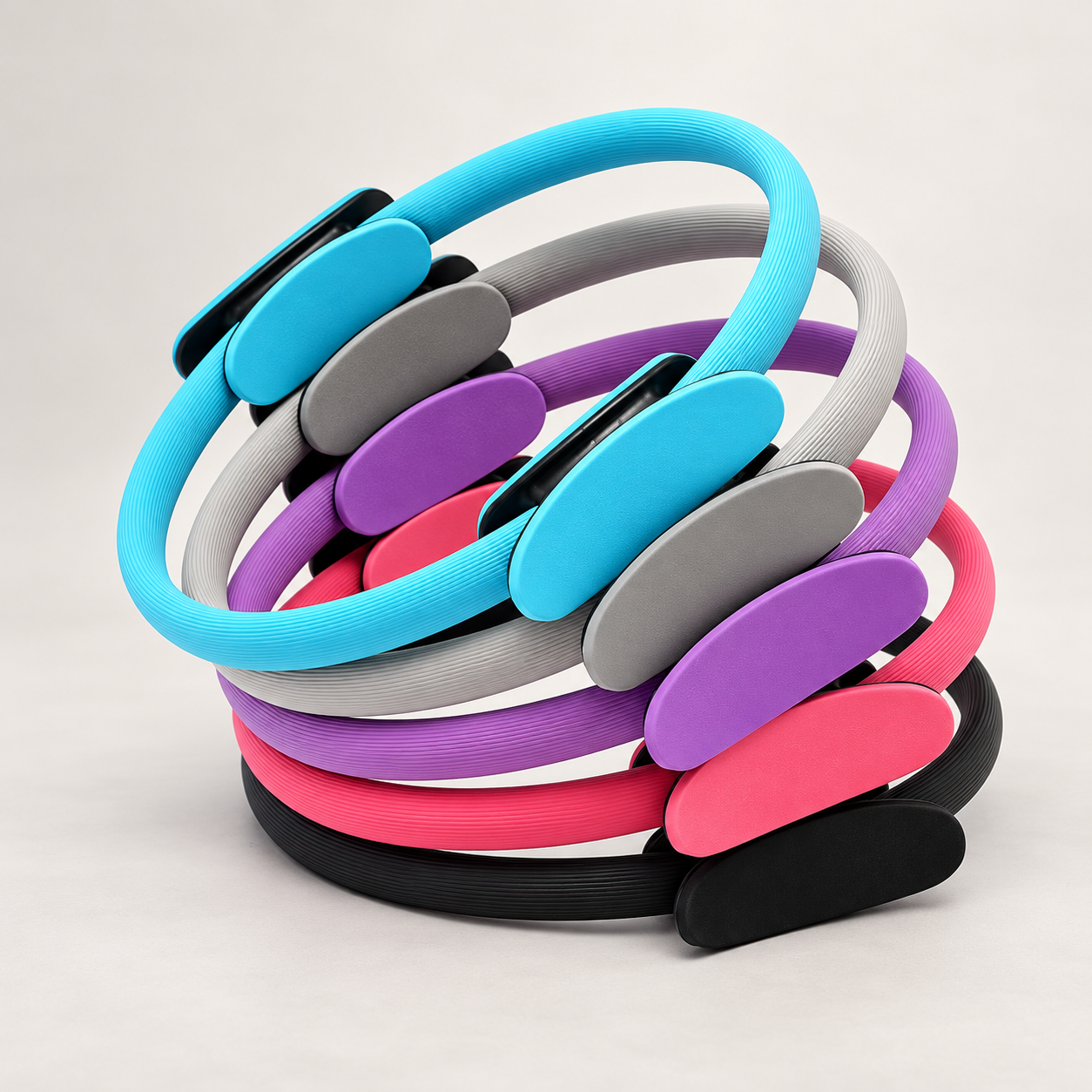 Five-colour pilates ring stack