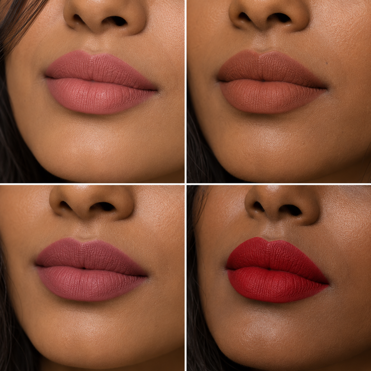 Luxury matte lip shade grid
