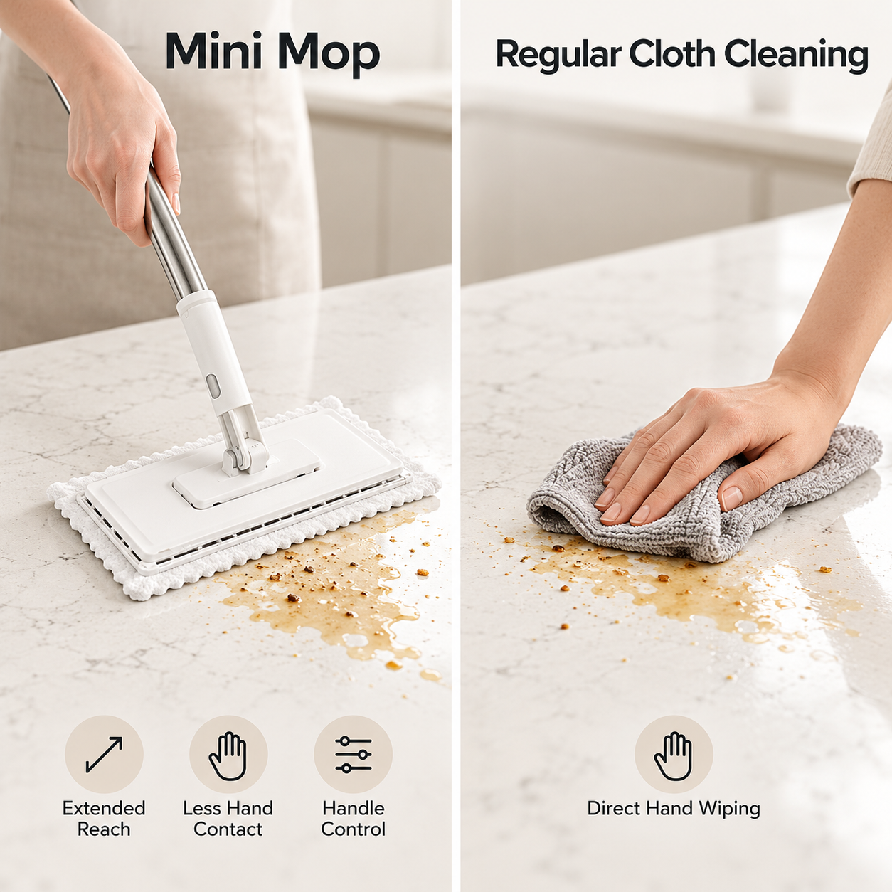 Mop vs regular cloth cleaning