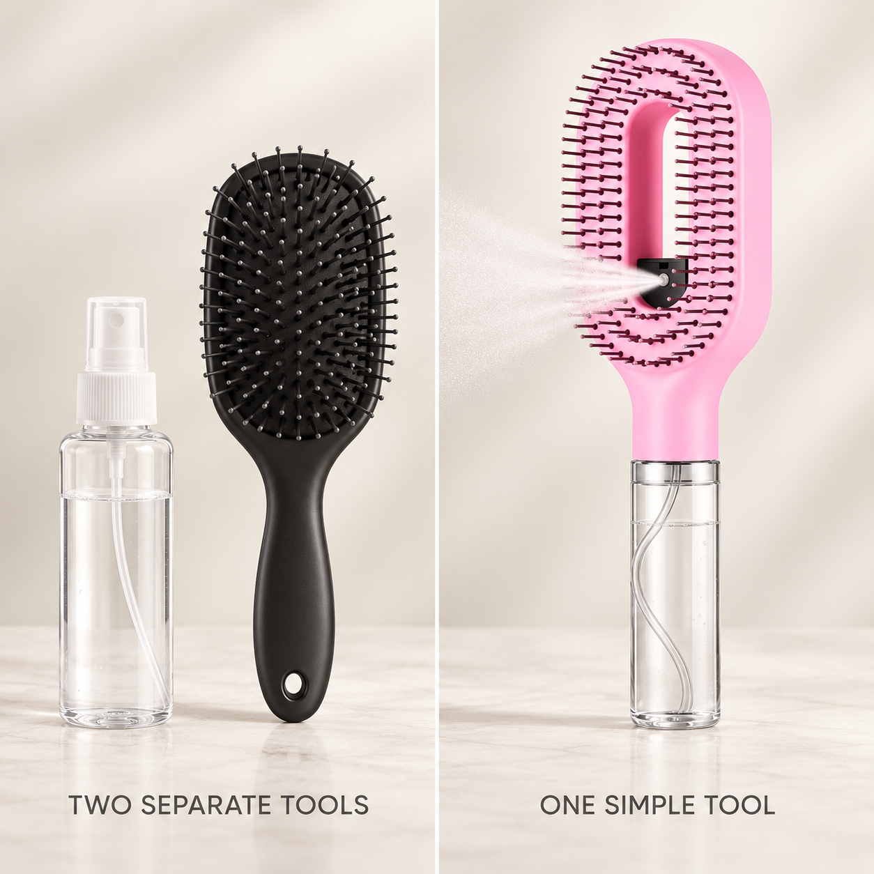 One misting brush replaces two tools