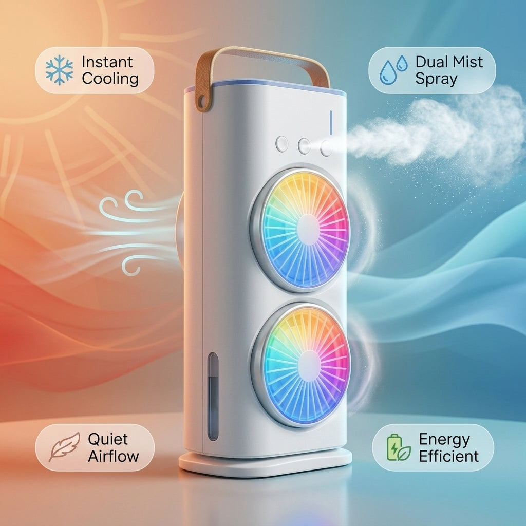 Portable Mini Double Sided Air Cooler And Mist