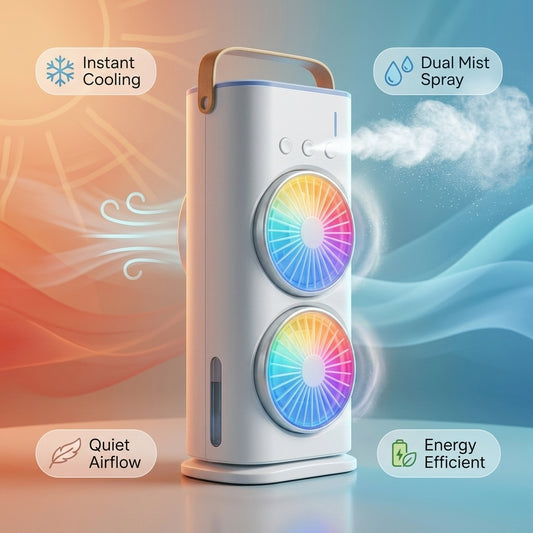 Portable Mini Double Sided Air Cooler And Mist