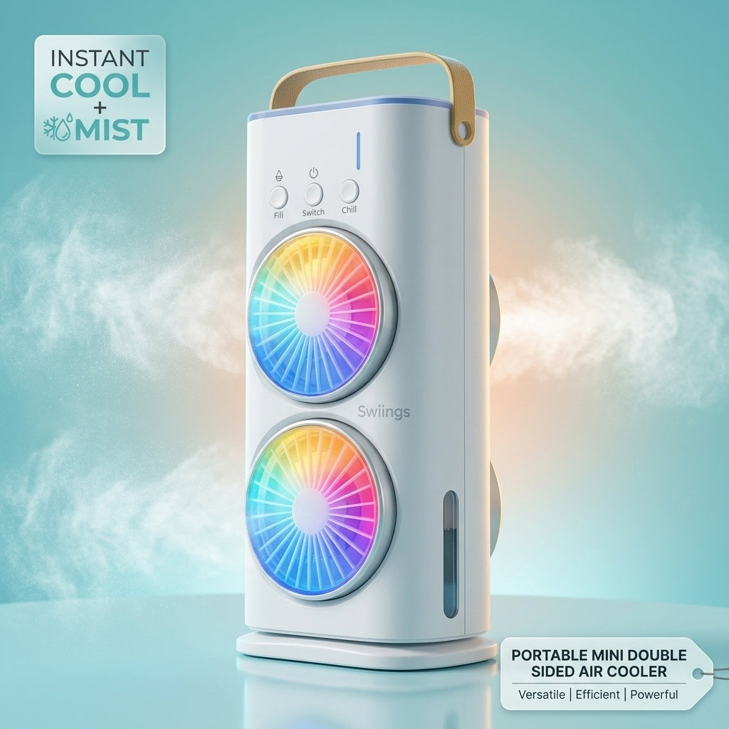 Portable Mini Double Sided Air Cooler And Mist