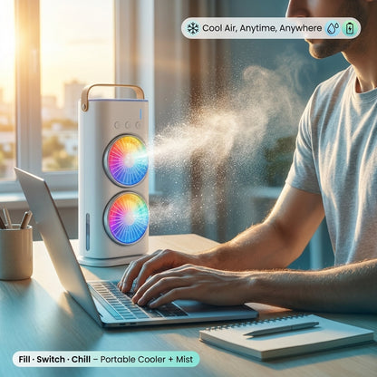 Portable Mini Double Sided Air Cooler And Mist
